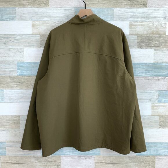 New Balance Mock Neck Full Zip Jacket Green Soft Shell Fleece Lined Mens 2XL XXL - Picture 3 of 5